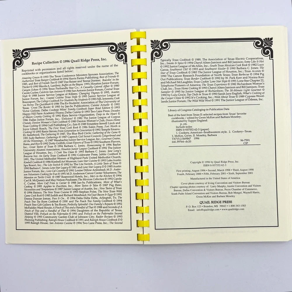 Quail Ridge Press Best‎ of the Best from Texas II Cookbook Spiral Bound Recipes